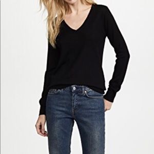 Club Monaco black V-neck Merino wool sweater